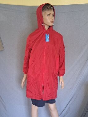 Adore Red Kids Hooded Raincoat